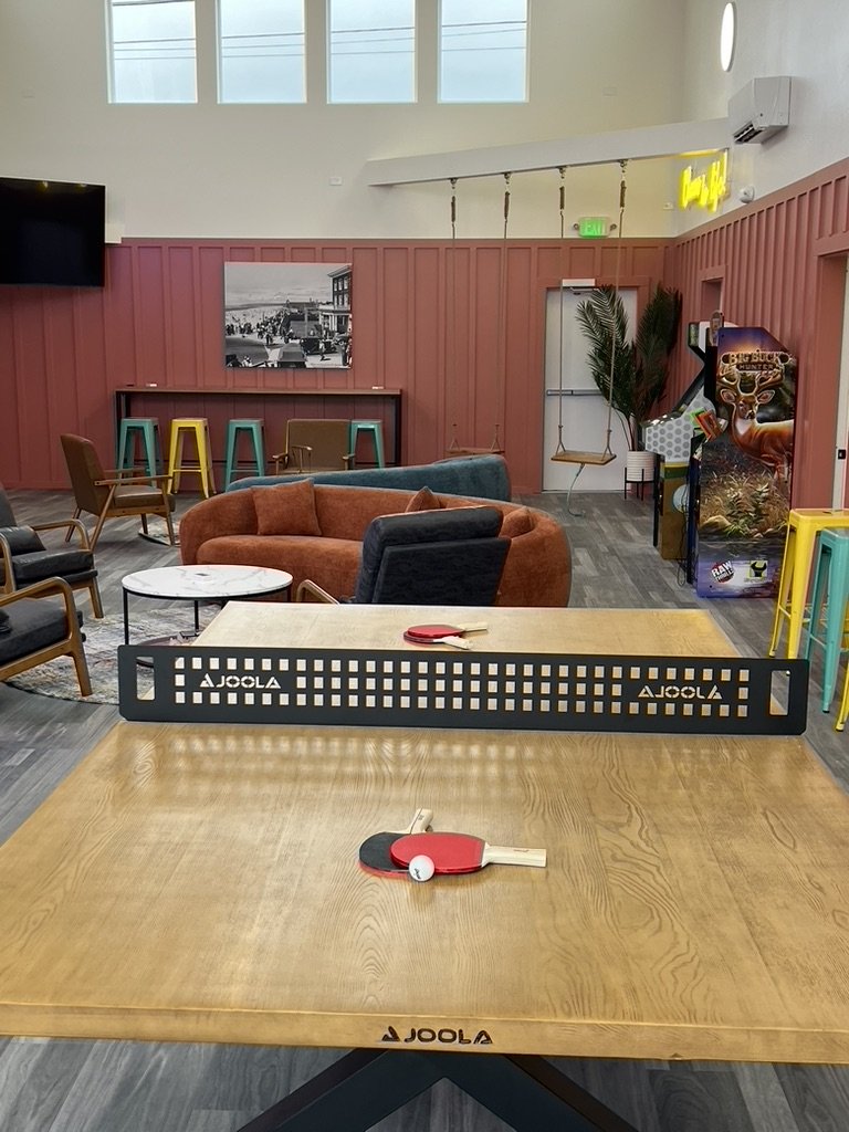 Ping pong table in the game room